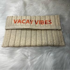 NEIMAN MARCUS Vacay Vibes Clutch Embroidered Bag
